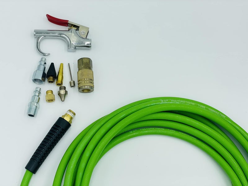 DYNAMIC POWER PU Braided Air Hose 1/4" X 50 Ft with 10 pcs Compressor Accessories KIT, 200 PSI. - Image 5